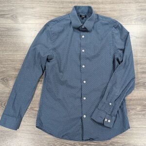 New Express Men's Dark Blue Geometric Shirt size XXL